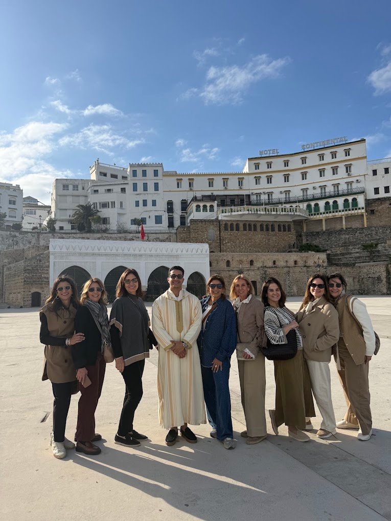 Small private group in Tangier with their local guide