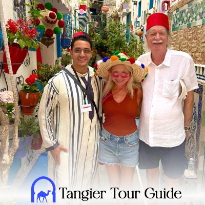 Tangier tour guide with guests in the Medina